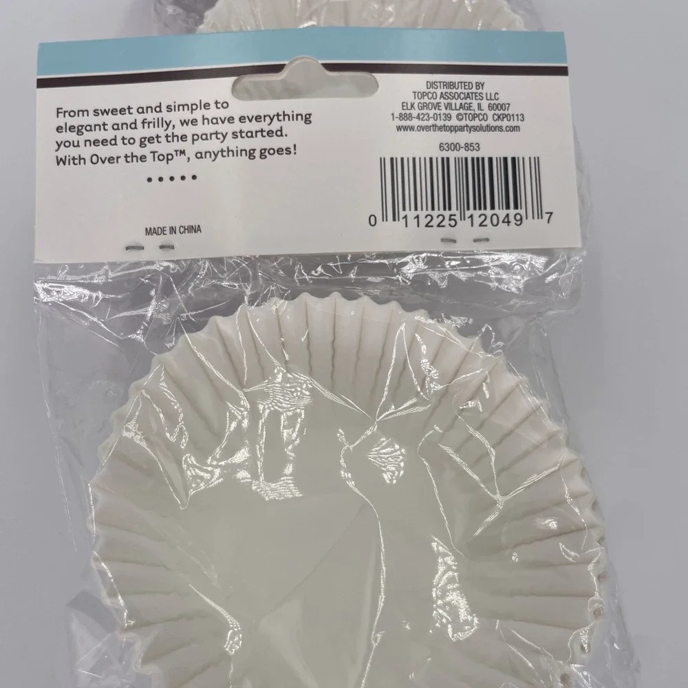 Over The Top Classic Cupcake Liners, 100 count, White,Baking Cups (2) X 50 Count